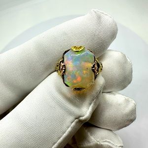 10K Tri color Gold with one of the most Beautiful Australian Opal Ring